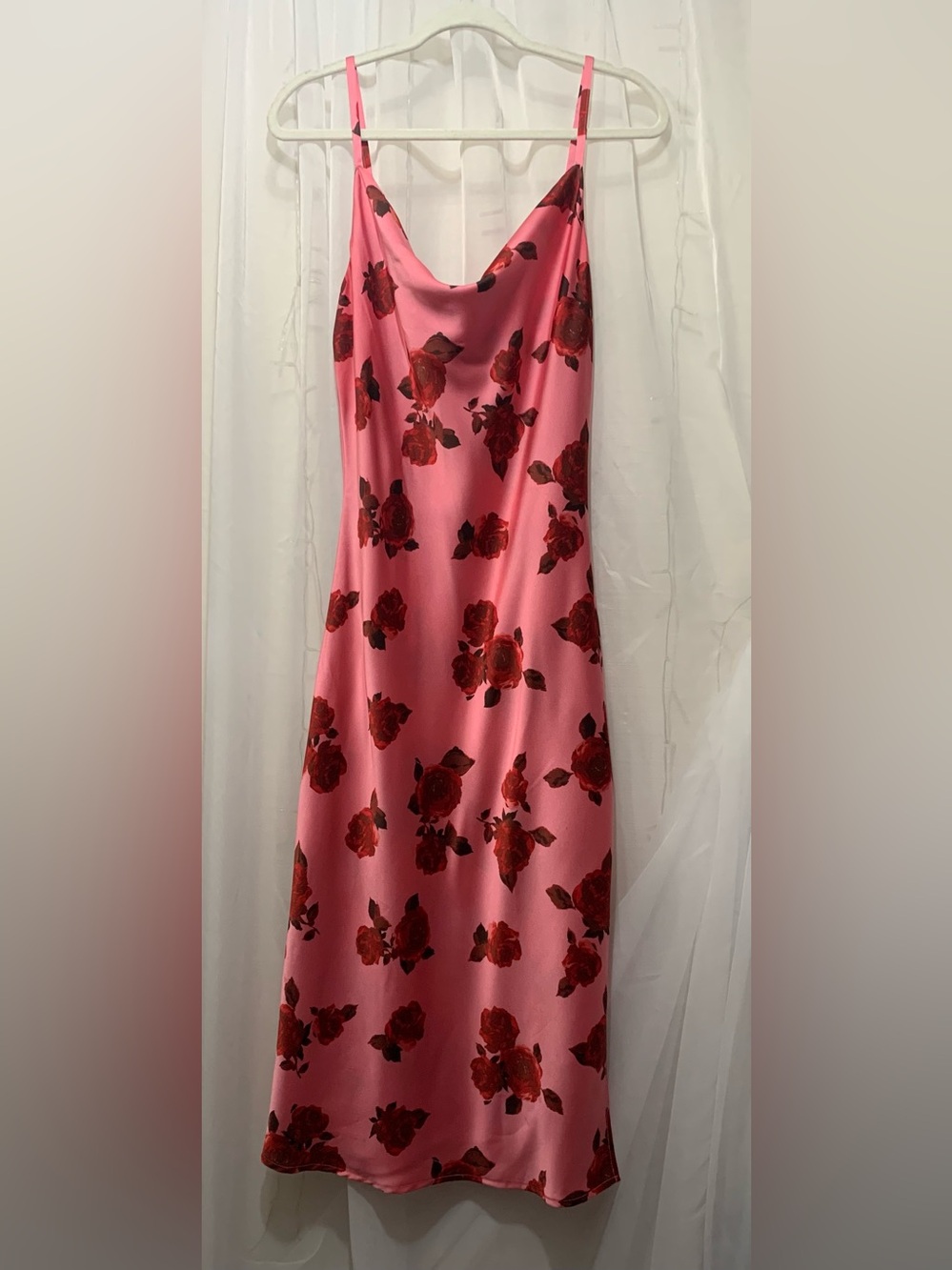 Arden B Rose Satin Slip Dress